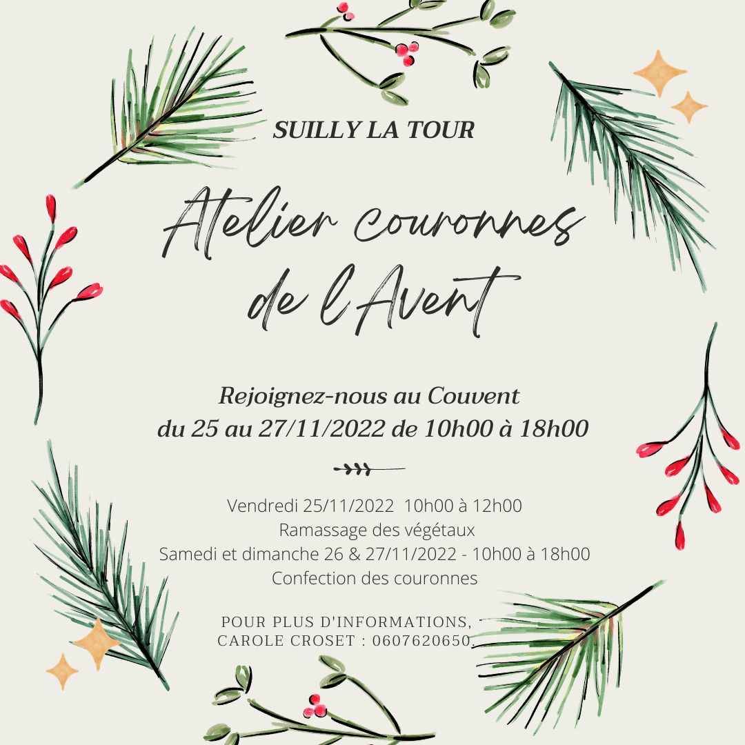 Atelier Couronnes de l'Avent AJT Comité des Fêtes Suilly la Tour